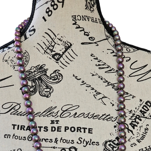 RARE Majorica Lyra Gray 10mm Pearl 925 Necklace & Bracelet Set - Picture 6 of 8